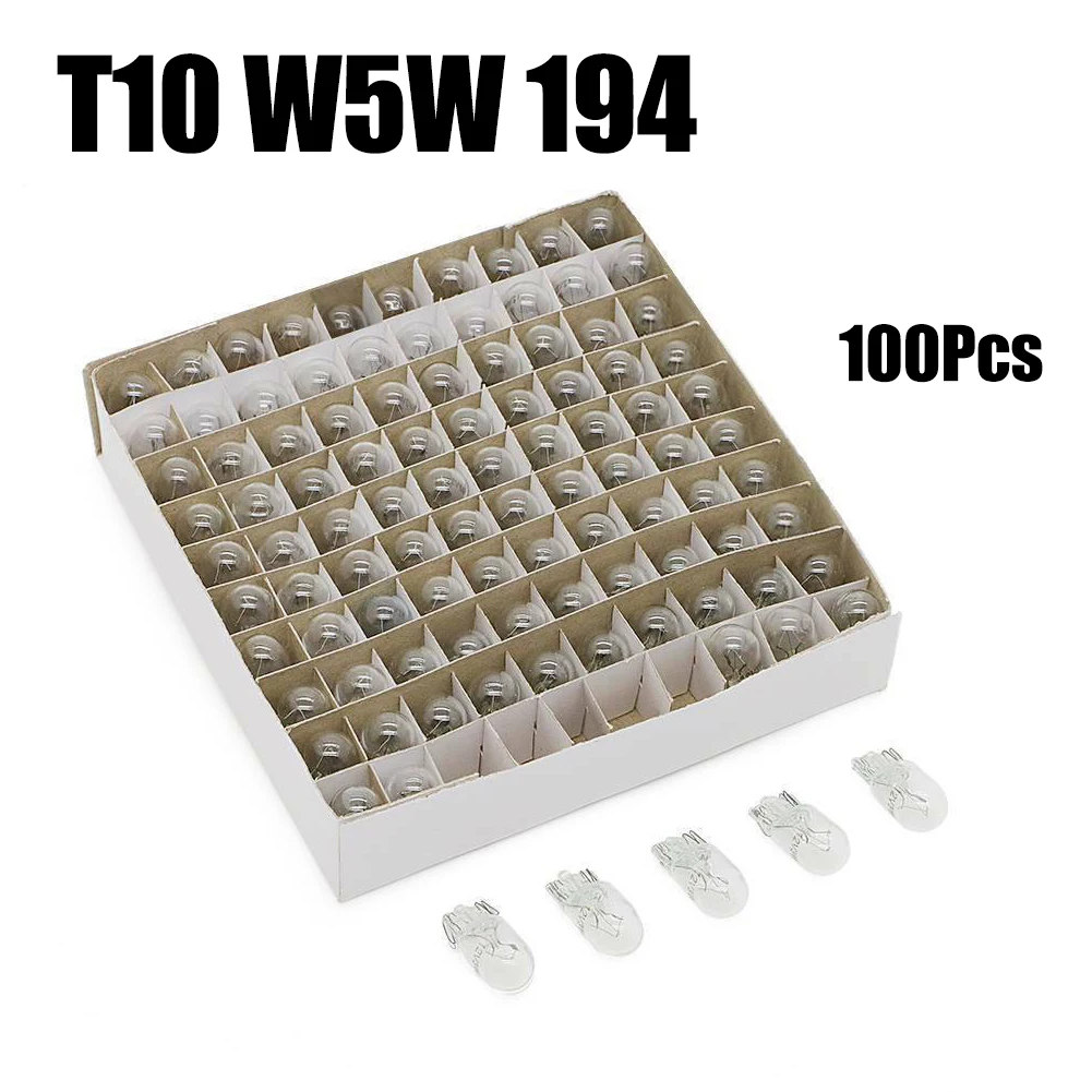 100pcs 5W Led T10 Car Light COB Glass White Auto Automobiles License Plate Lamp Dome Light Reading DRL Bulb Style 12V