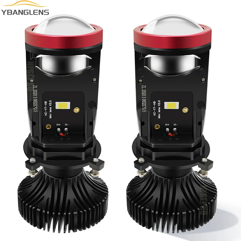 2pcs H4 LED Projector Mini Lens Auto H4 LED Headlight Bulbs Kit Conversion High Beam Low Beam 120W Turbo Fan Car Light Lamp