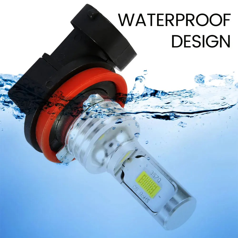 Alternative view of 100W Fog Light Car LED Headlight Bulb Car Signal Light 2PCS 6000K White Light High/Beam Bulb Car Accessories FOR H16 H8 H11