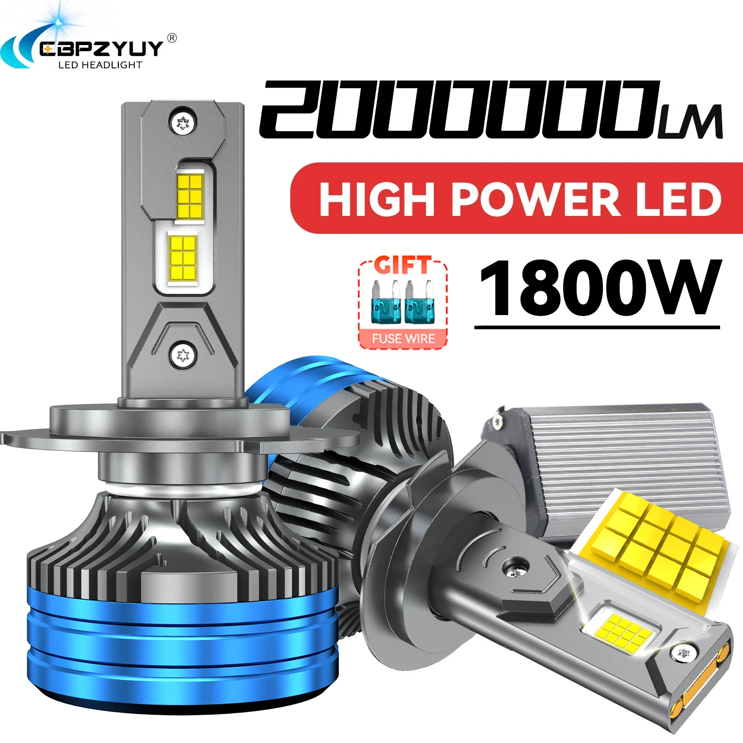 2000000LM H4 H7 Led Headlight H11 H8 H9 9005 9006 9012 HB3 HB4 HIR2 6000K H1 1800W