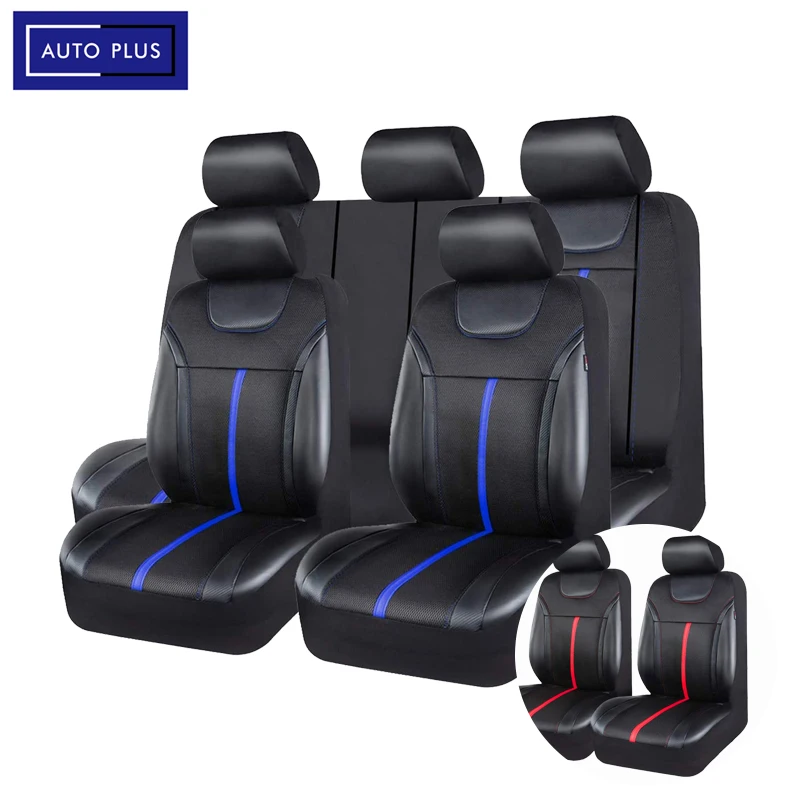 AUTO PLUS PU Leather And Mesh Cloth Universal Car Seat Cover Set Car Accessories Unisex Fit Most CAR SUV Van Truck Seat Cushion AUTO PLUS PU Leather And Mesh Cloth Universal Car Seat Cover Set Car Accessories Unisex Fit Most CAR SUV Van Truck Seat Cushion