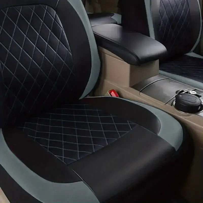 PU Leather Car Seat Covers Airbag Compatible Car Interior Accessories Front/ Rear/ Full Set Cover Cushion Universal Fit Most