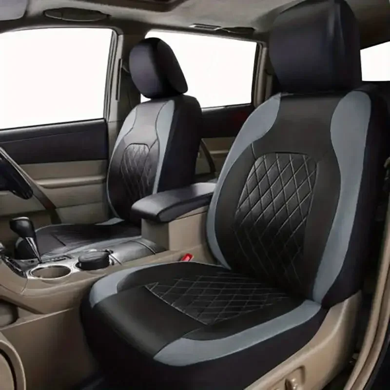 PU Leather Car Seat Covers Airbag Compatible Car Interior Accessories Front/ Rear/ Full Set Cover Cushion Universal Fit Most