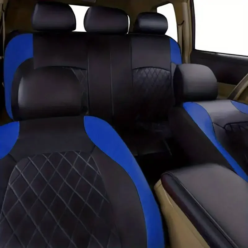 PU Leather Car Seat Covers Airbag Compatible Car Interior Accessories Front/ Rear/ Full Set Cover Cushion Universal Fit Most