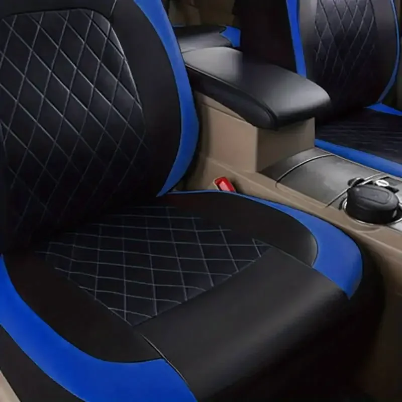 PU Leather Car Seat Covers Airbag Compatible Car Interior Accessories Front/ Rear/ Full Set Cover Cushion Universal Fit Most