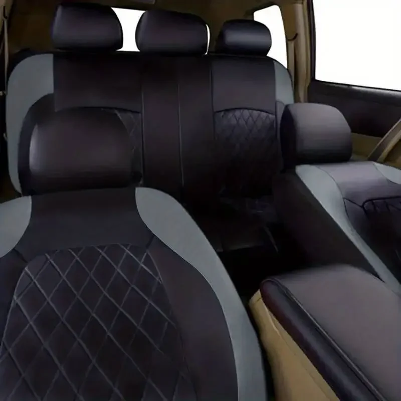 PU Leather Car Seat Covers Airbag Compatible Car Interior Accessories Front/ Rear/ Full Set Cover Cushion Universal Fit Most