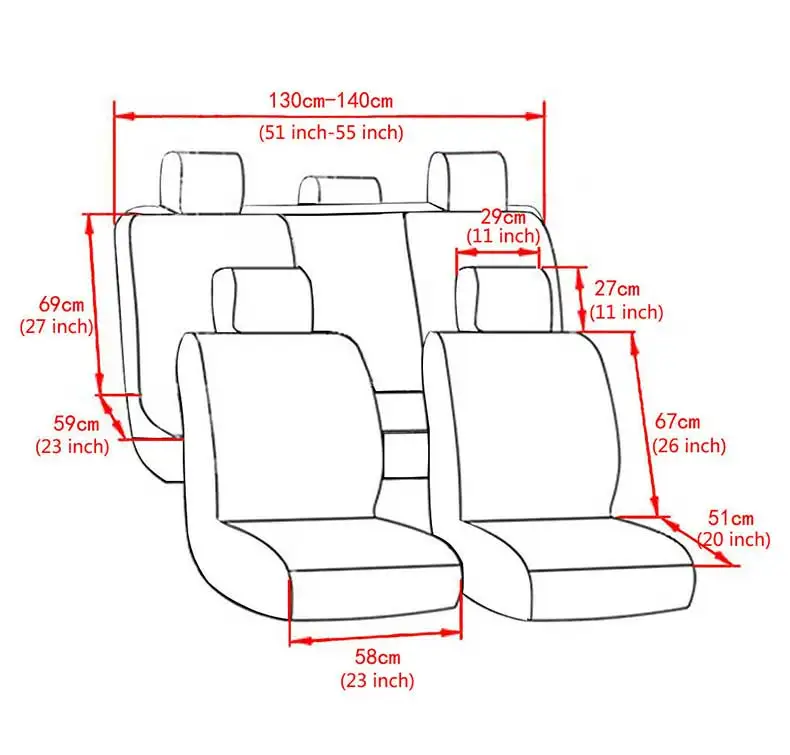 4/9PCS Leather Car Seat Cushion Covers For Chrysler 200 300 300C 300s grand voyager Pacifica PT Cruiser Sebring Town and Country