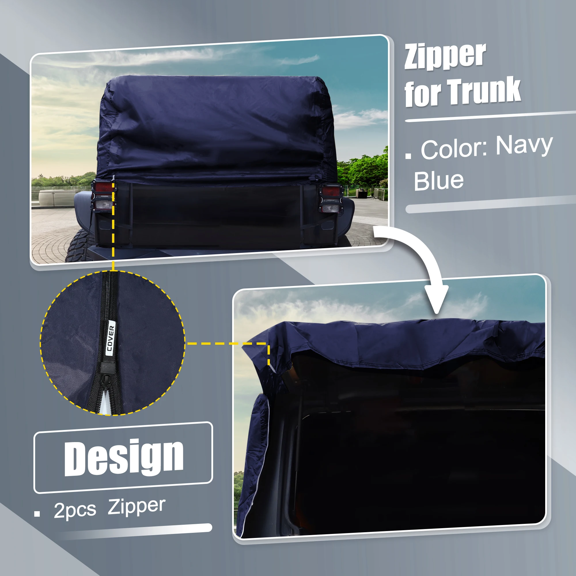 X Autohaux Car Body Cover for Jeep Wrangler JK JL Hardtop 2 4 Door 2007-2021 Outdoor Windproof Waterproof 210D Oxford Protect