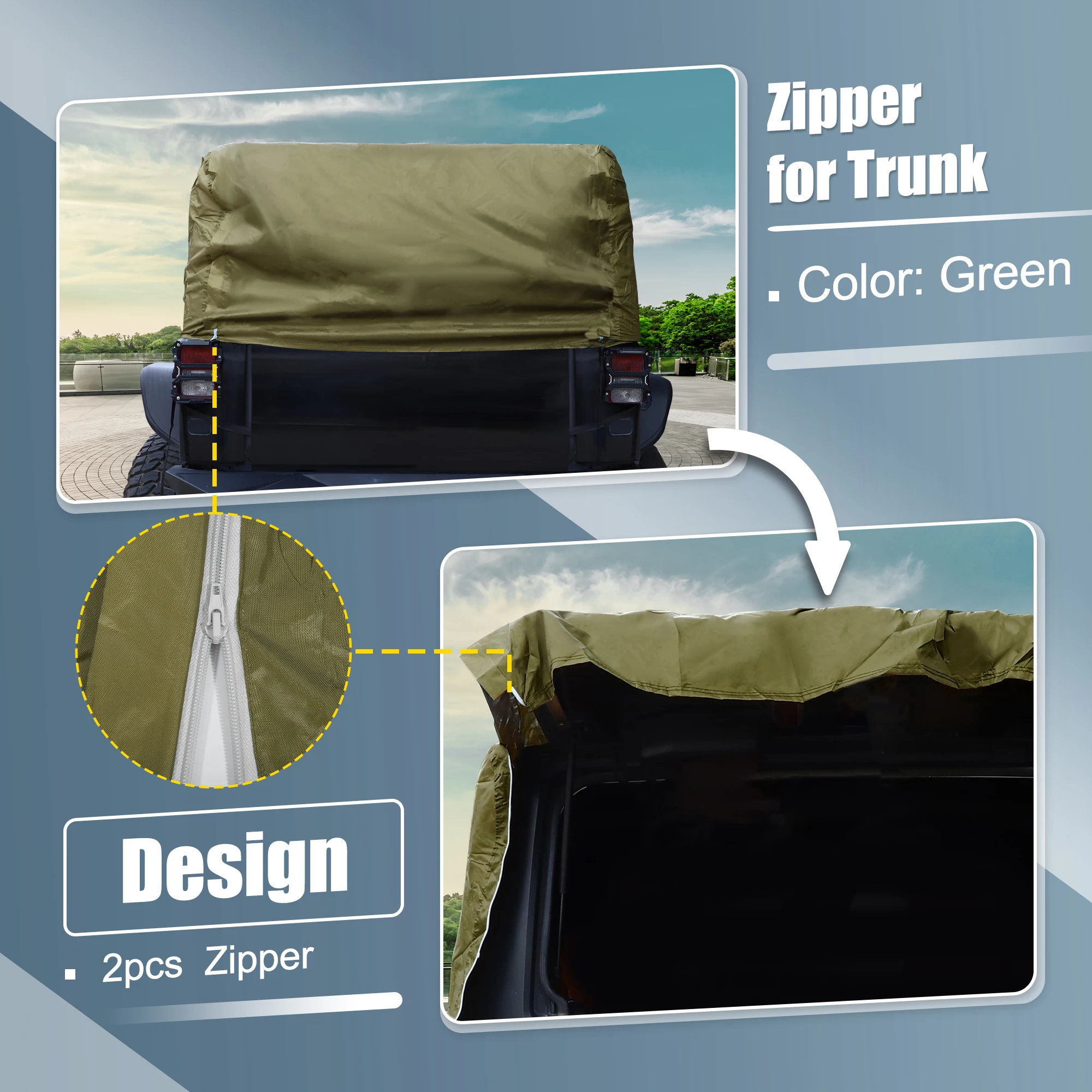 X Autohaux Car Body Cover for Jeep Wrangler JK JL Hardtop 2 4 Door 2007-2021 Outdoor Windproof Waterproof 210D Oxford Protect