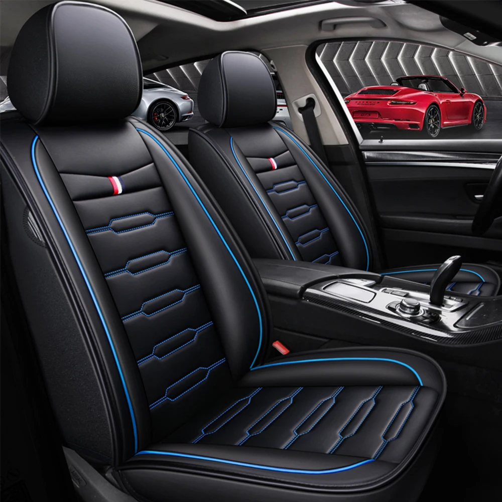 Alternative view of Black Leather Car Seat Covers for Volkswagen
