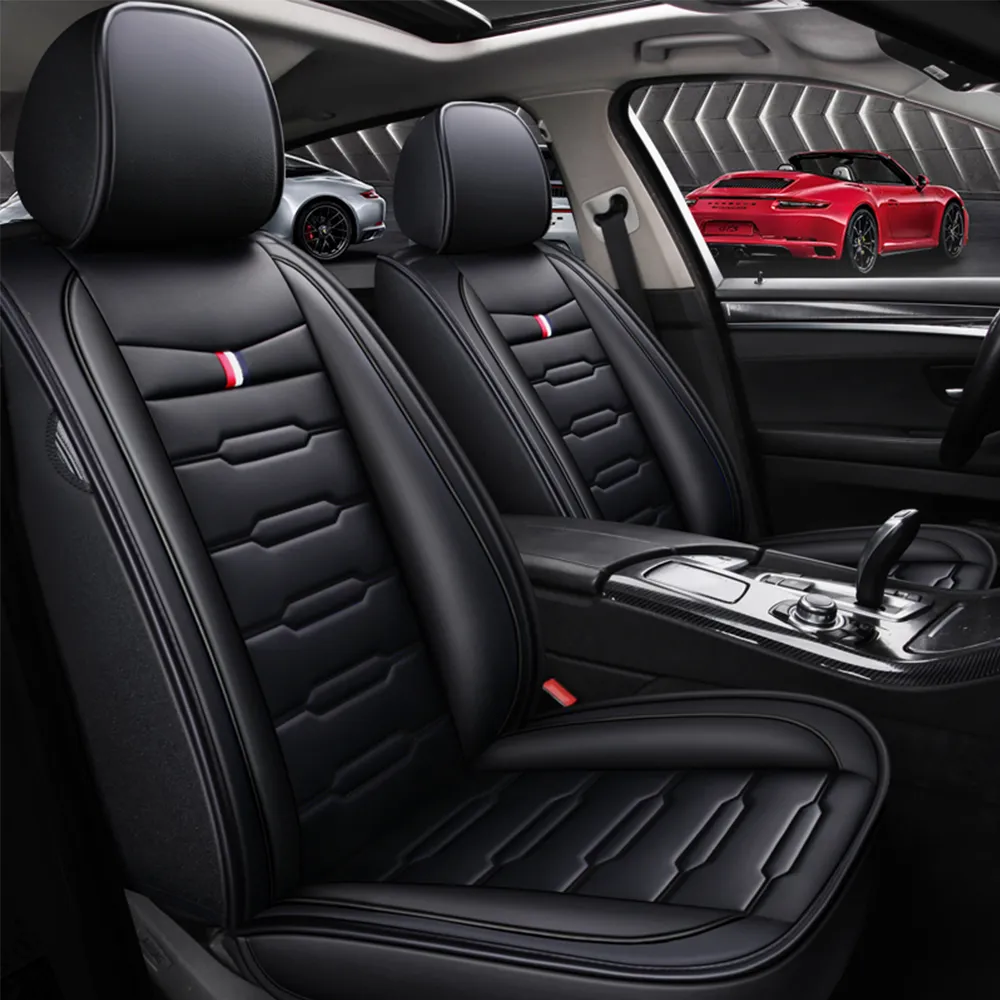 Black Leather Car Seat Covers for Volkswagen