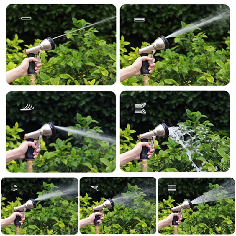 Home and Garden Watering Hose High Pressure Magic 2.5-30 Meters Flexible Double Metal Connector Dark Green 25-100FT Wash Car Gun