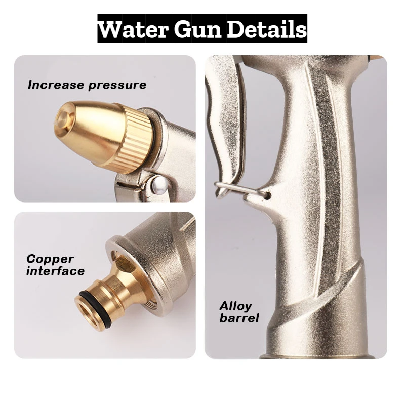 Home and Garden Watering Hose High Pressure Magic 2.5-30 Meters Flexible Double Metal Connector Dark Green 25-100FT Wash Car Gun