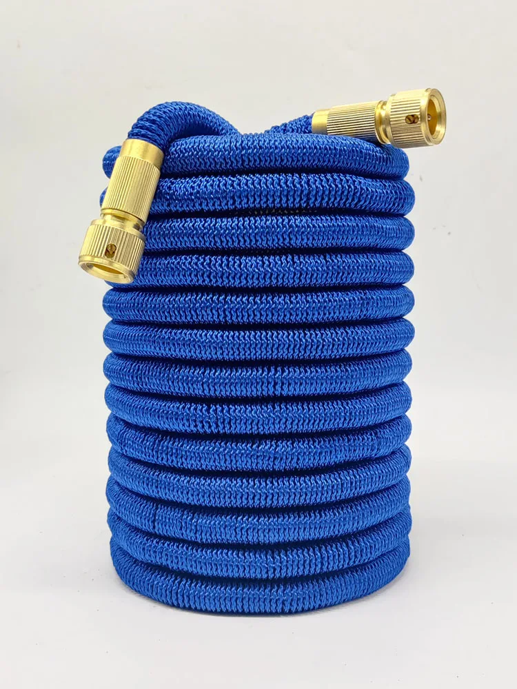 Home and Garden Watering Hose High Pressure Magic 2.5-30 Meters Flexible Double Metal Connector Dark Green 25-100FT Wash Car Gun