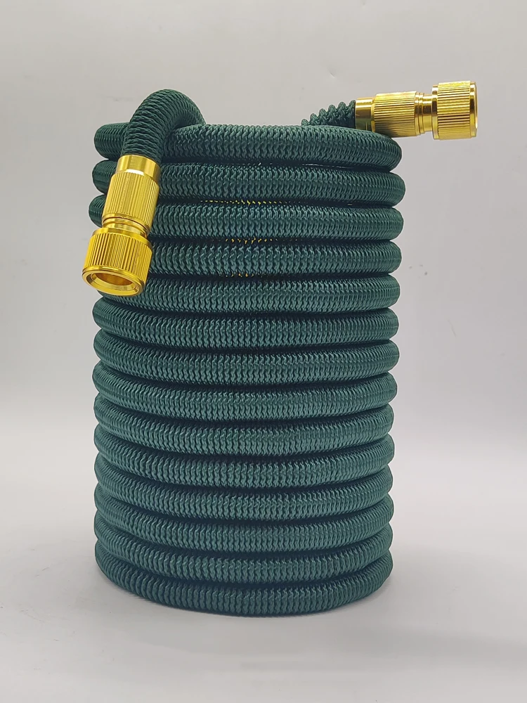 Home and Garden Watering Hose High Pressure Magic 2.5-30 Meters Flexible Double Metal Connector Dark Green 25-100FT Wash Car Gun