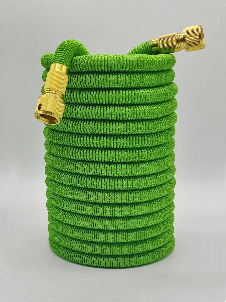 Home and Garden Watering Hose High Pressure Magic 2.5-30 Meters Flexible Double Metal Connector Dark Green 25-100FT Wash Car Gun