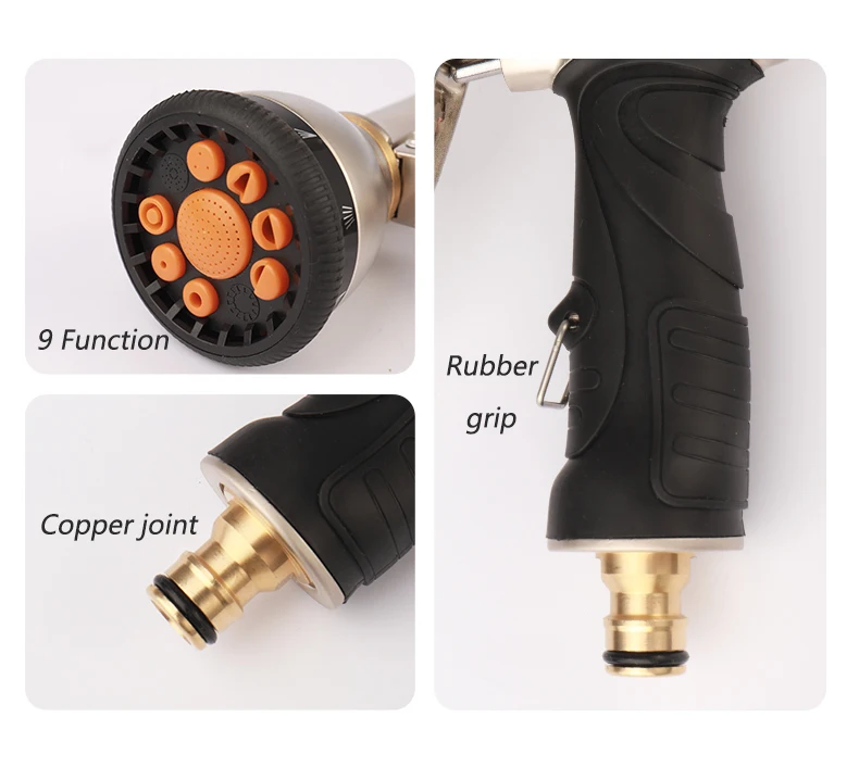 Home and Garden Watering Hose High Pressure Magic 2.5-30 Meters Flexible Double Metal Connector Dark Green 25-100FT Wash Car Gun