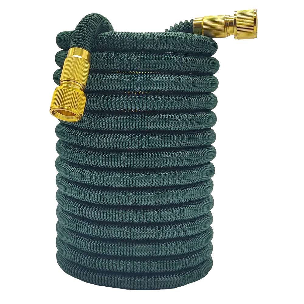 Home and Garden Watering Hose High Pressure Magic 2.5-30 Meters Flexible Double Metal Connector Dark Green 25-100FT Wash Car Gun