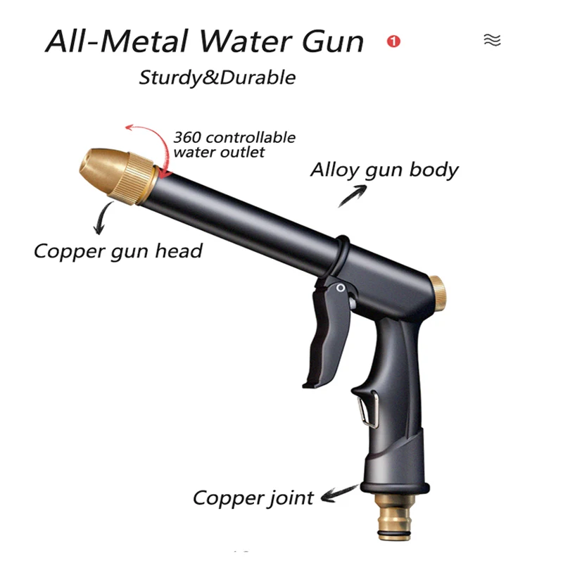 Home and Garden Watering Hose High Pressure Magic 2.5-30 Meters Flexible Double Metal Connector Dark Green 25-100FT Wash Car Gun