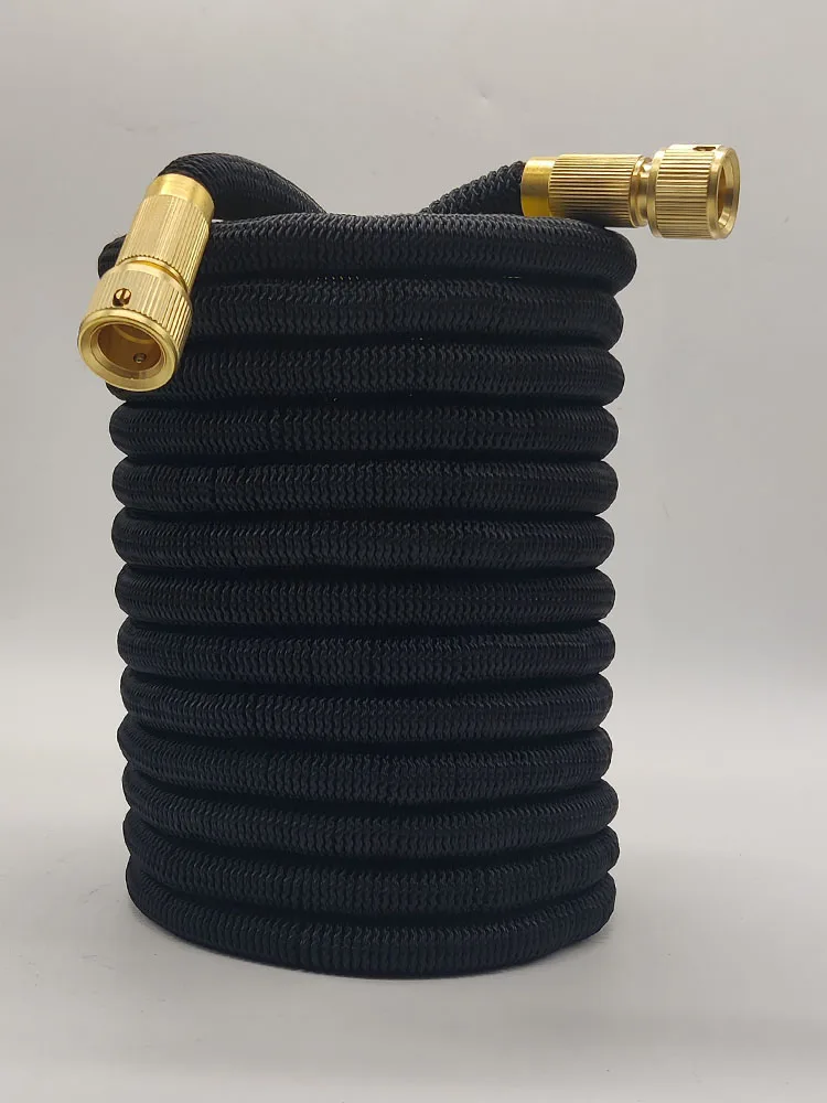 Home and Garden Watering Hose High Pressure Magic 2.5-30 Meters Flexible Double Metal Connector Dark Green 25-100FT Wash Car Gun