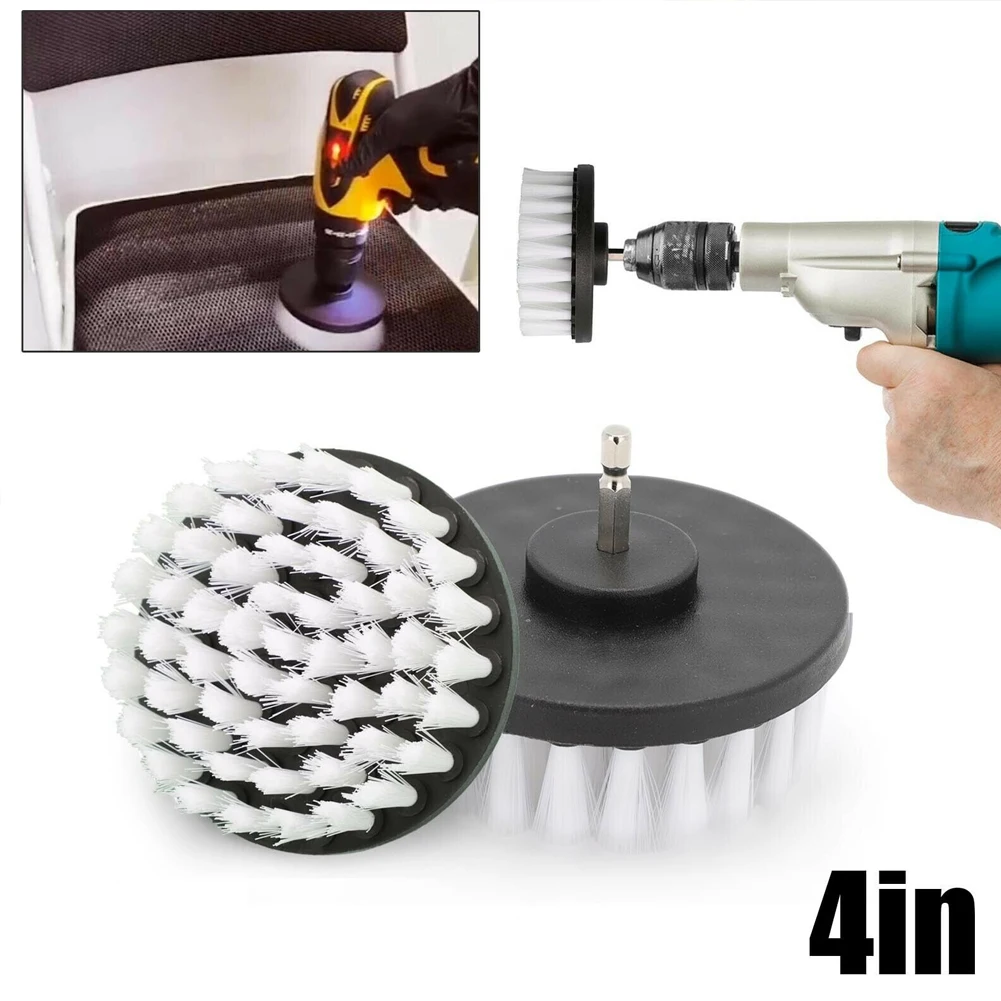 Alternative view of 1pc Soft Drill Brush Attachment 4 inches For Cleaning Carpet Leather Upholstery