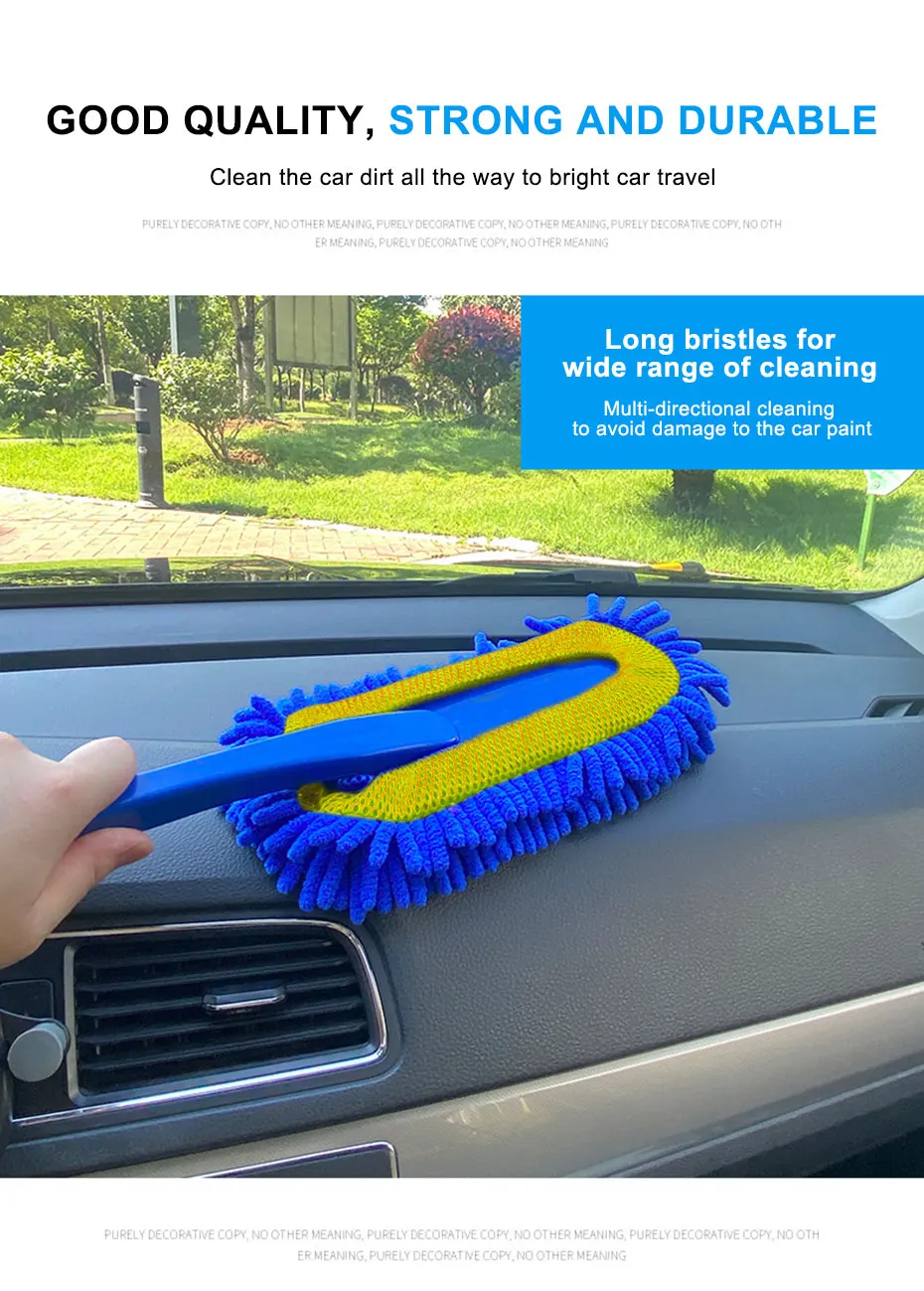 SEAMETAL Car Cleaning Mop Dust Removal Wash Brush Scratch-Free Microfiber Car Collector Duster Clean Kit Car Detailing Wash Tool