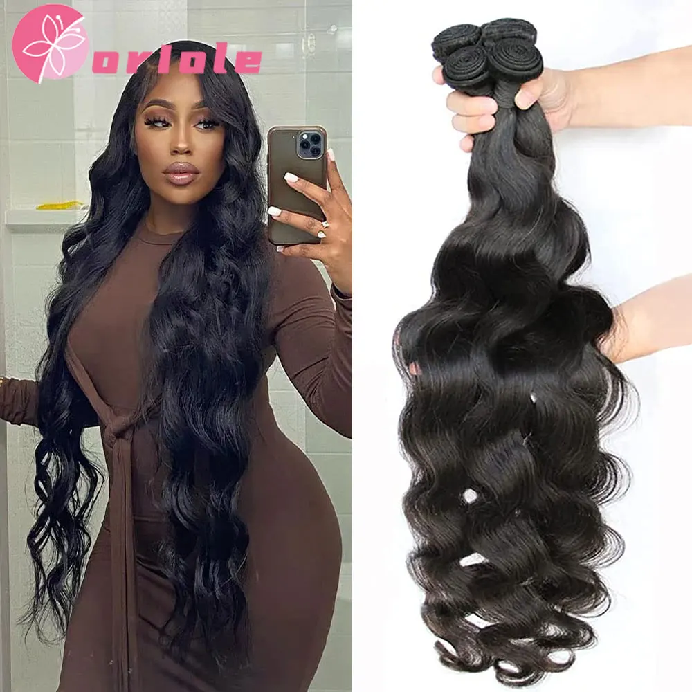 Brazilian Body Wave Machine Double Weft Hair Extensions
