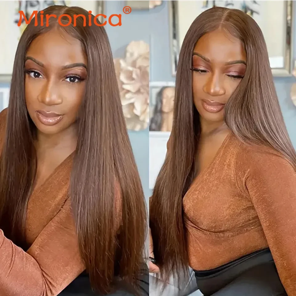 Alternative view of Straight  Chocolate Brown 1/3/4 Human Hair Weaving Wefts Remy