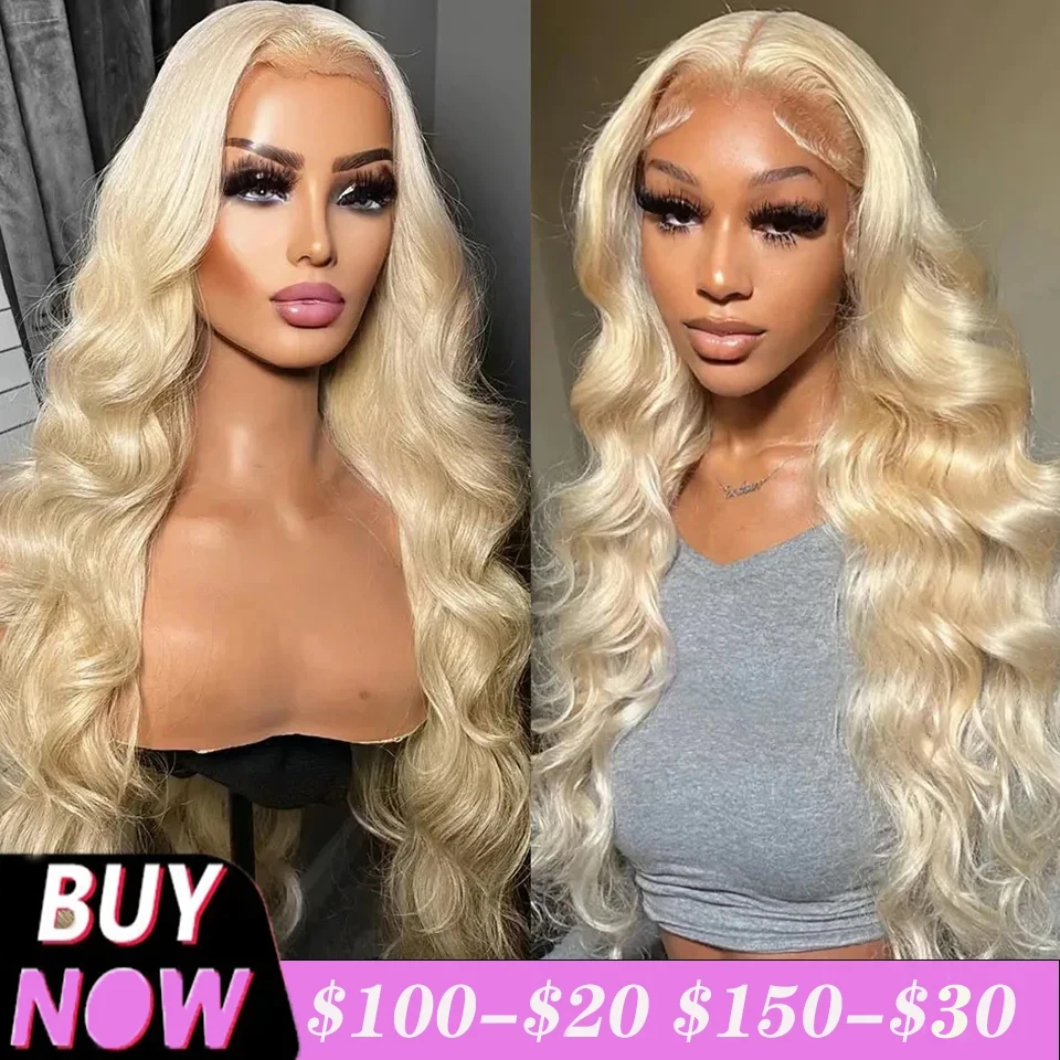 36 inch 613 Honey Blonde Color body wave 13x4 Lace Front Human Hair Brazilian 4x4 HD