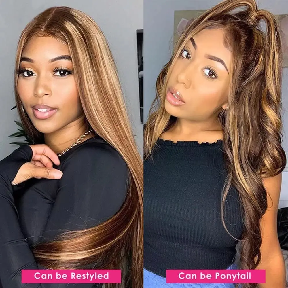 13x4 13x6 Hd Lace Front Wig For Women Body Wave Remy Human Hair P4/27 Piano Ombre Blonde Brown Highlight Glueless Human Hair 13x4 13x6 Hd Lace Front Wig For Women Body Wave Remy Human Hair P4/27 Piano Ombre Blonde Brown Highlight Glueless Human Hair