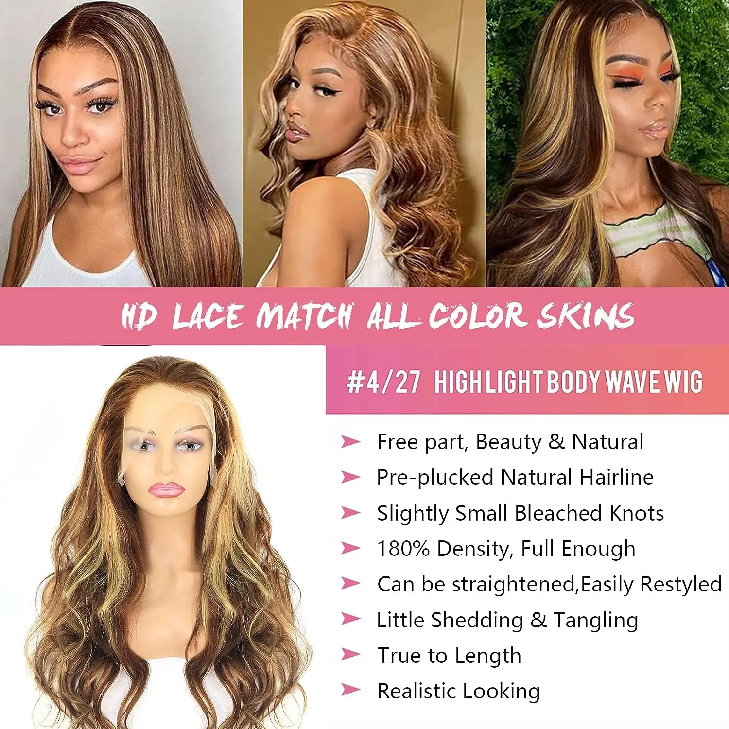 13x4 13x6 Hd Lace Front Wig For Women Body Wave Remy Human Hair P4/27 Piano Ombre Blonde Brown Highlight Glueless Human Hair 13x4 13x6 Hd Lace Front Wig For Women Body Wave Remy Human Hair P4/27 Piano Ombre Blonde Brown Highlight Glueless Human Hair