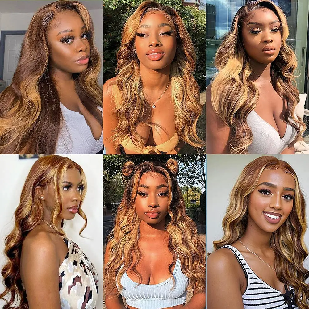 13x4 13x6 Hd Lace Front Wig For Women Body Wave Remy Human Hair P4/27 Piano Ombre Blonde Brown Highlight Glueless Human Hair 13x4 13x6 Hd Lace Front Wig For Women Body Wave Remy Human Hair P4/27 Piano Ombre Blonde Brown Highlight Glueless Human Hair