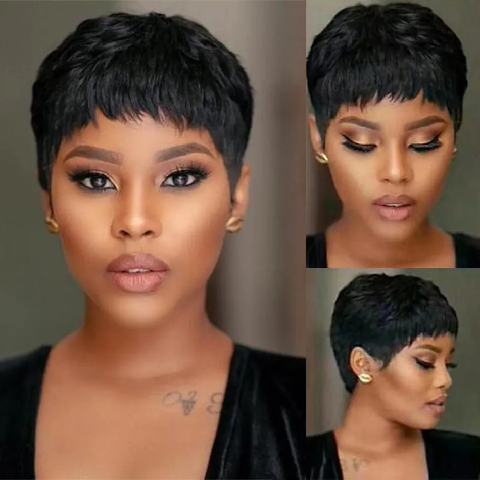 Short Bob Wig Straight Human Hair With Bangs