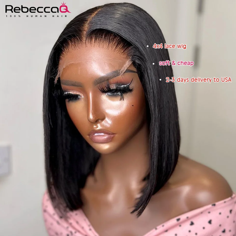 Bone Straight Bob Wig Lace Front Human Hair Wigs For Women Short Bob Wig 13x4 HD Lace Frontal Wig Glueless Wig Human Hair 180% - Image 4