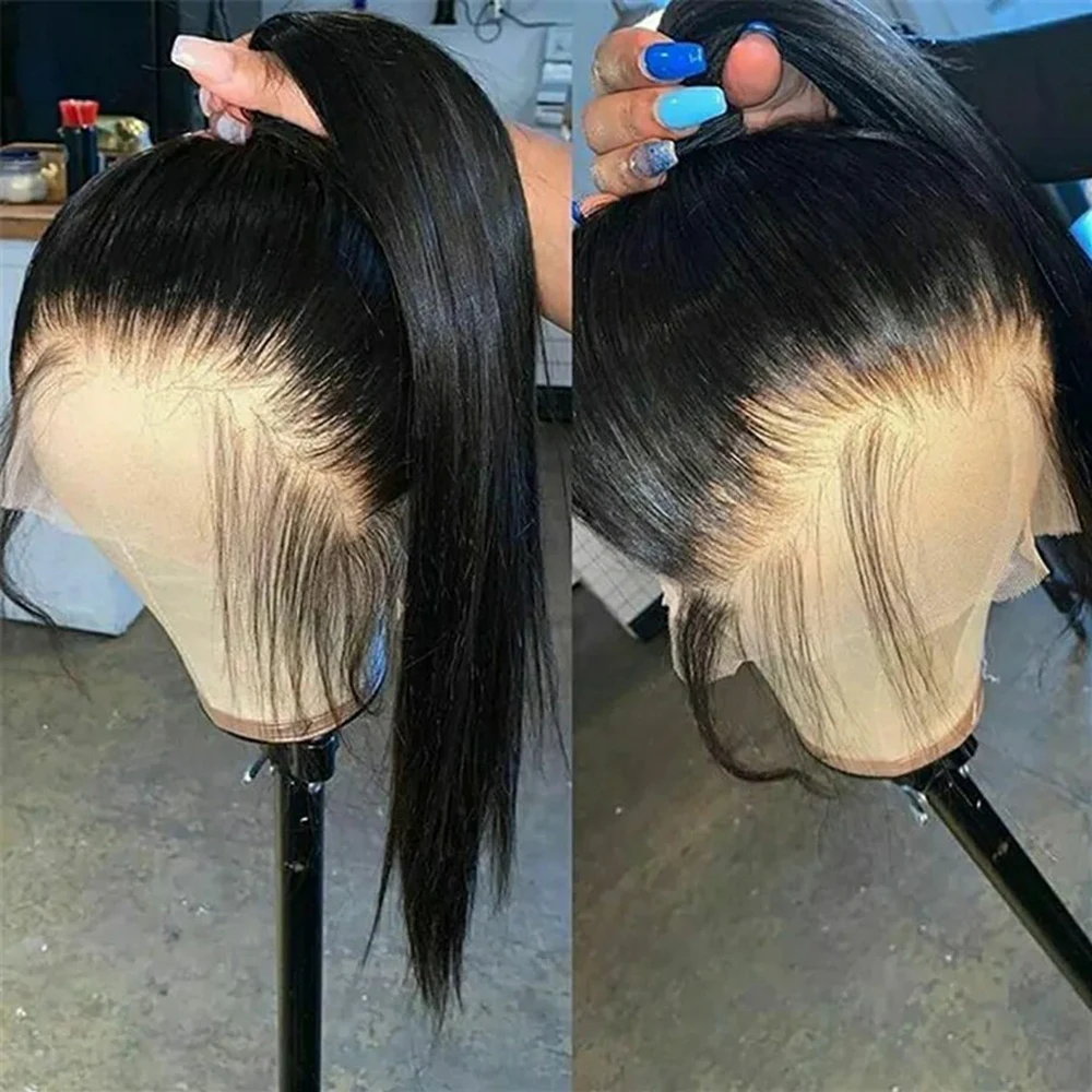 360 Full Lace Wig 13X4 Transparent Lace Front Human Hair Wigs For Women 30 36 Inch Brazilian Bone Straight 13x6 Lace Frontal Wig