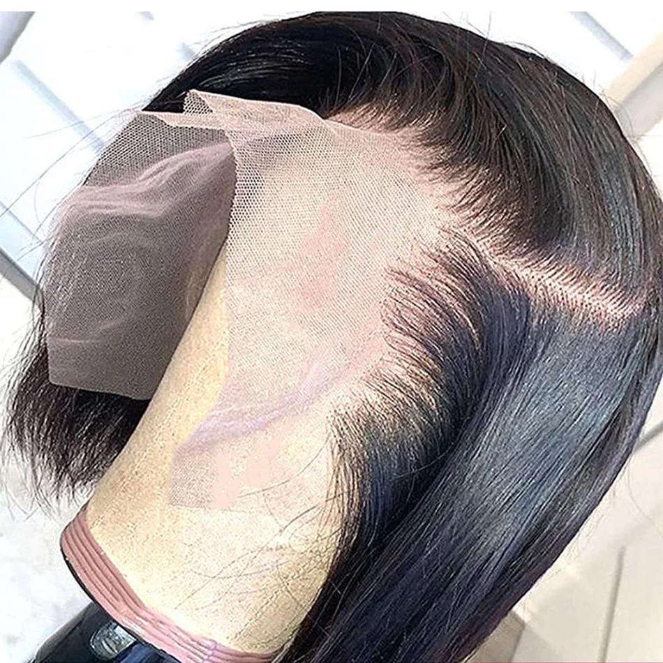 Bone Straight Bob Wig Lace Front Human Hair Wigs For Women Short Bob Wig HD Lace Frontal Wig Glueless Wig Human Hair 180%