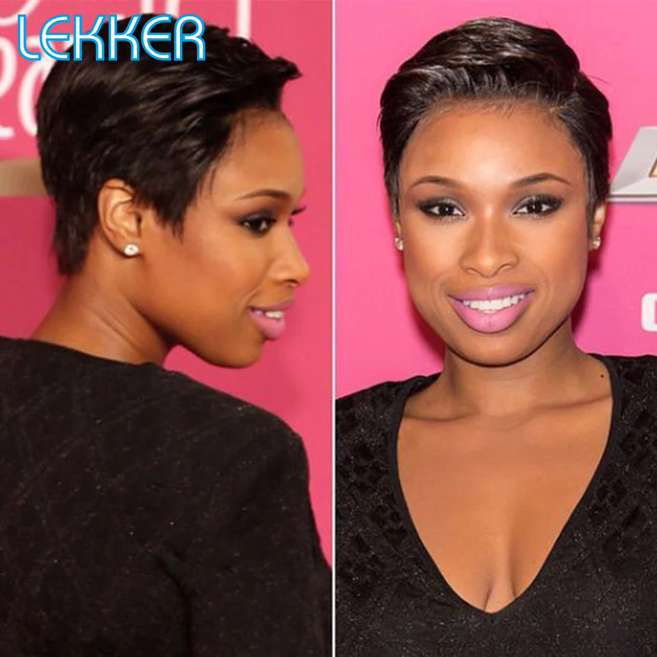 Lekker Wear to go Short Pixie Cut 13X6x1 Part Lace Front Human Hair Wigs For Women Glueless Brazilian Remy Hair Colored Bob Wigs - Image 4