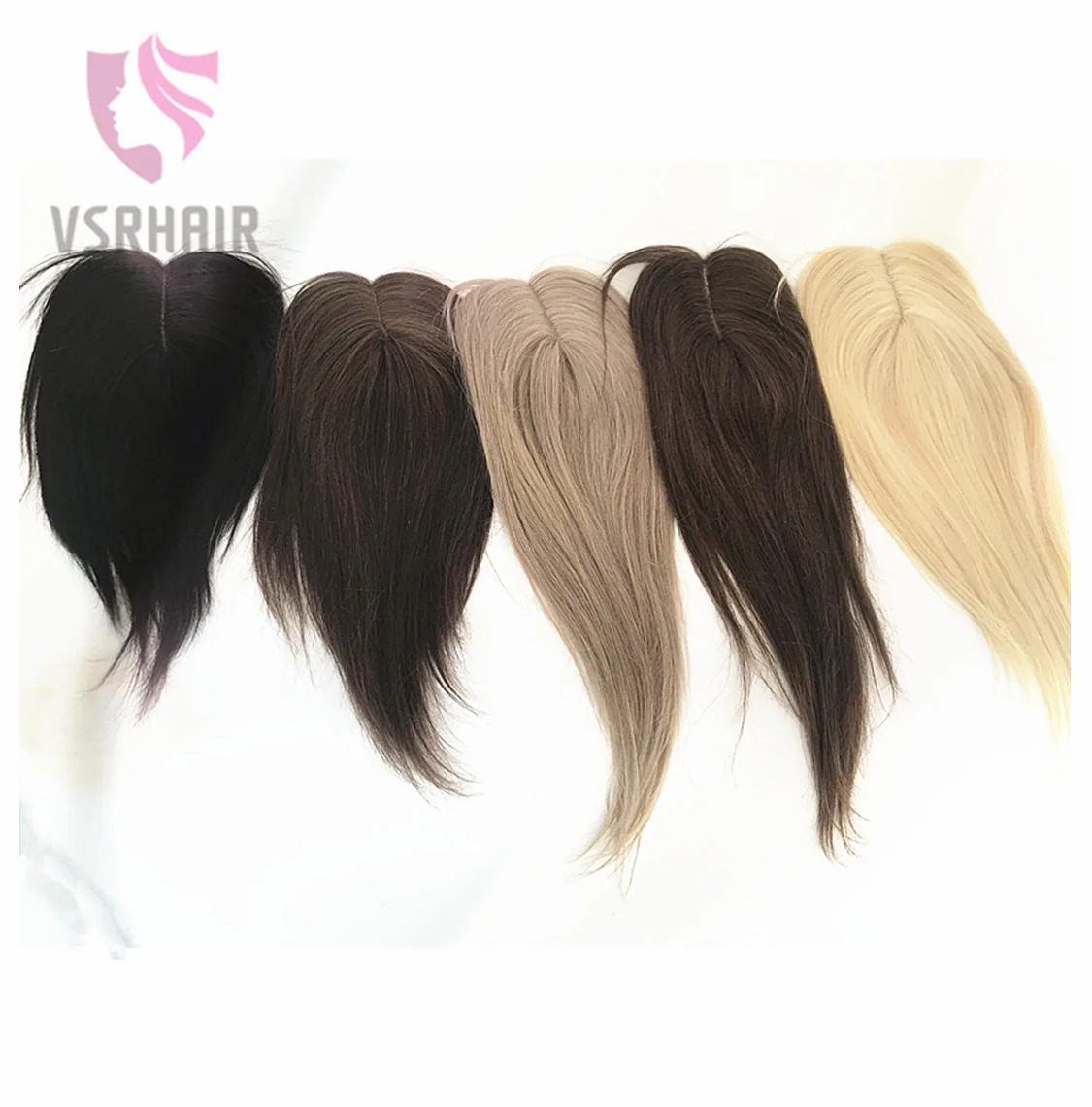 Vsr POP Hair Topper Human Hair Clip-in One Piece Piano Colors Blonde Swiss Lace Two Clip Hair Toppers For Women