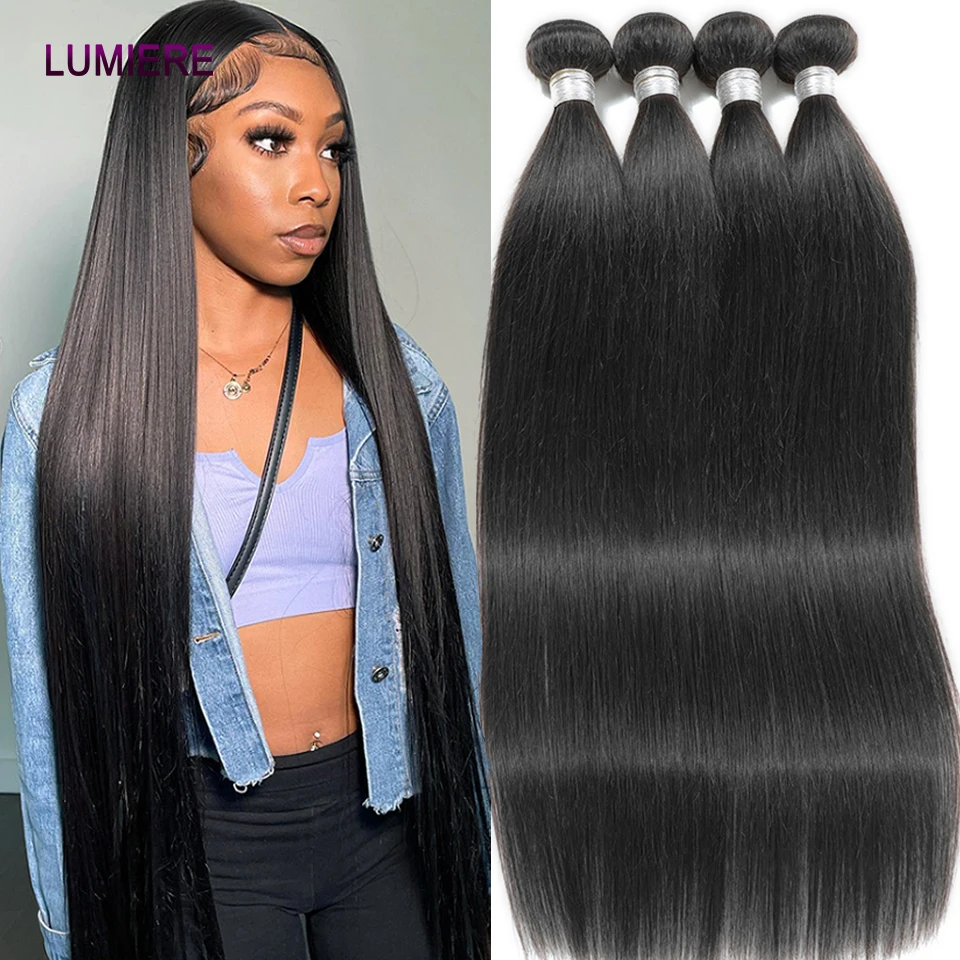 32 40inch Bone Straight Human Hair 1/3/4 Bundles Deal Brazilian Deep Raw Virgin Human hair Weave Hair Extensions 12A Wholesale 32 40inch Bone Straight Human Hair 1/3/4 Bundles Deal Brazilian Deep Raw Virgin Human hair Weave Hair Extensions 12A Wholesale