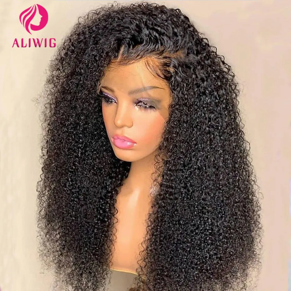 Jerry Curly Lace Front Wig Deep Kinky Curly Human Hair Wigs Brazilian Glueless HD Transparent Lace Frontal Closure Wig For Women