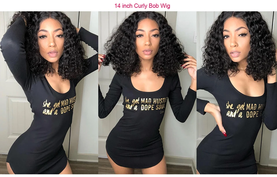 Glueless Wig Short Kinky Curly Bob Wig Lace Front Human Hair Wigs 12A Peruvian Water Wave Lace Wigs HD Transparent Perruque