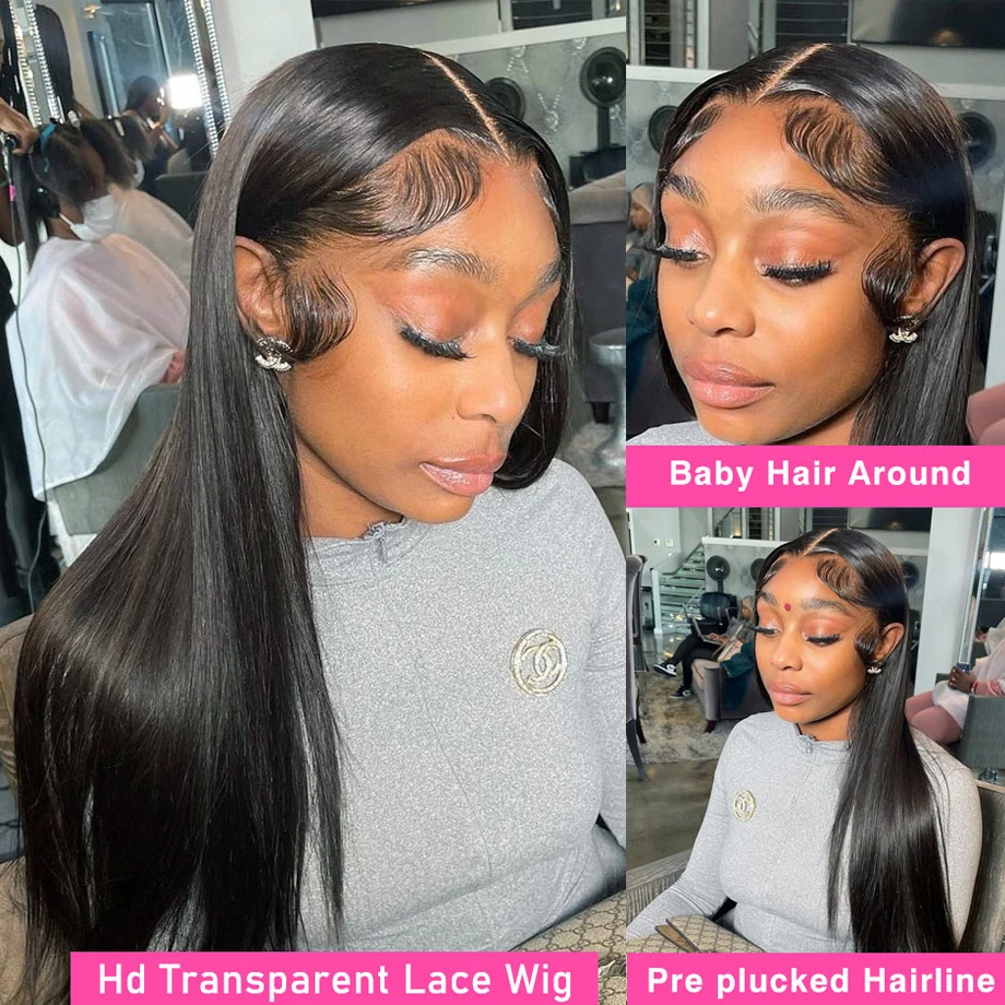 HD Transparent 360 Lace Frontal Wig 4x4 Lace Closure Wig Straight 13x6 Lace Front Human Hair Wigs For Black Women 30 32 34Inches HD Transparent 360 Lace Frontal Wig 4x4 Lace Closure Wig Straight 13x6 Lace Front Human Hair Wigs For Black Women 30 32 34Inches