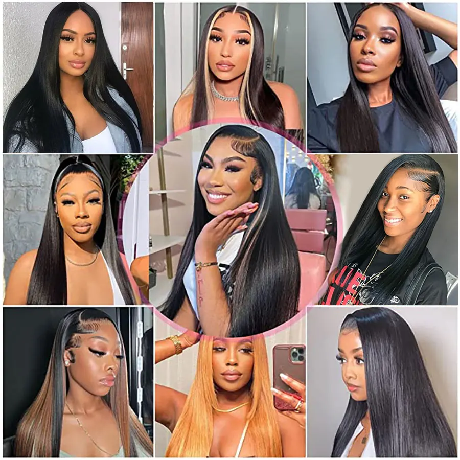 HD Transparent 360 Lace Frontal Wig 4x4 Lace Closure Wig Straight 13x6 Lace Front Human Hair Wigs For Black Women 30 32 34Inches HD Transparent 360 Lace Frontal Wig 4x4 Lace Closure Wig Straight 13x6 Lace Front Human Hair Wigs For Black Women 30 32 34Inches