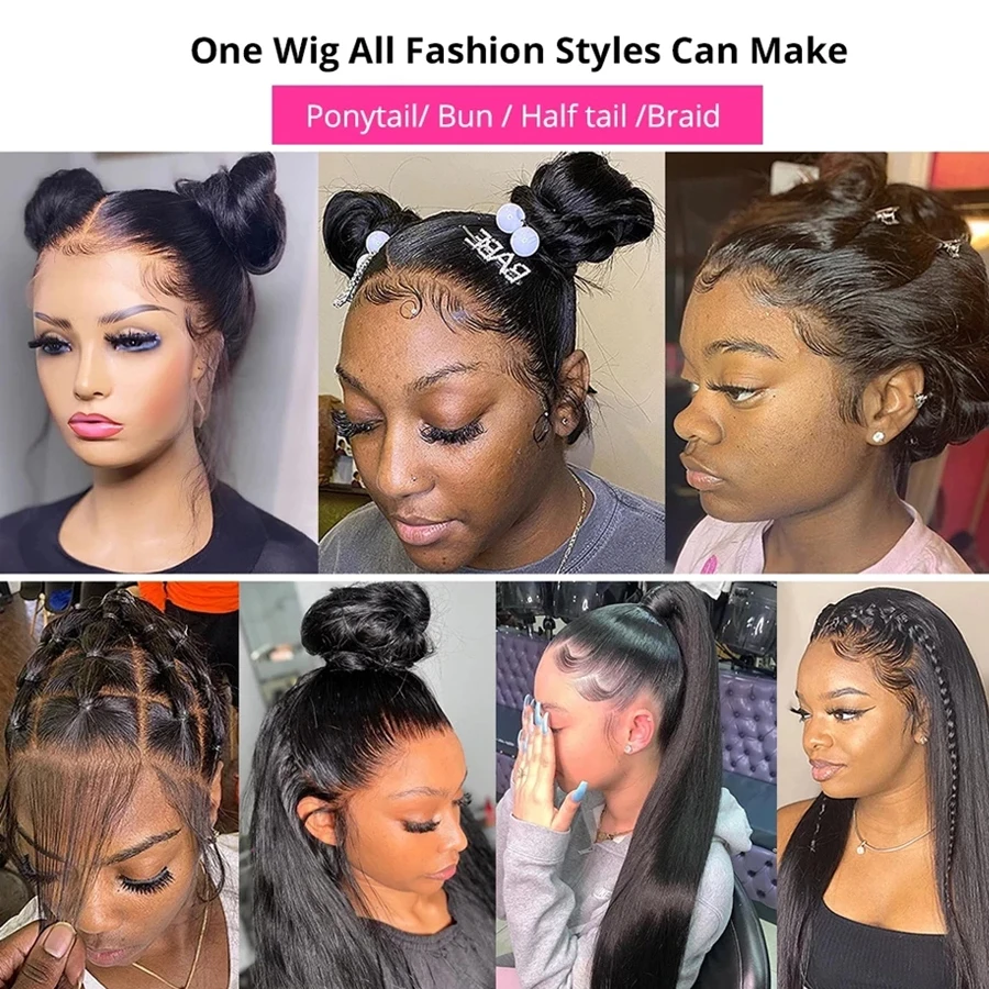 HD Transparent 360 Lace Frontal Wig 4x4 Lace Closure Wig Straight 13x6 Lace Front Human Hair Wigs For Black Women 30 32 34Inches HD Transparent 360 Lace Frontal Wig 4x4 Lace Closure Wig Straight 13x6 Lace Front Human Hair Wigs For Black Women 30 32 34Inches