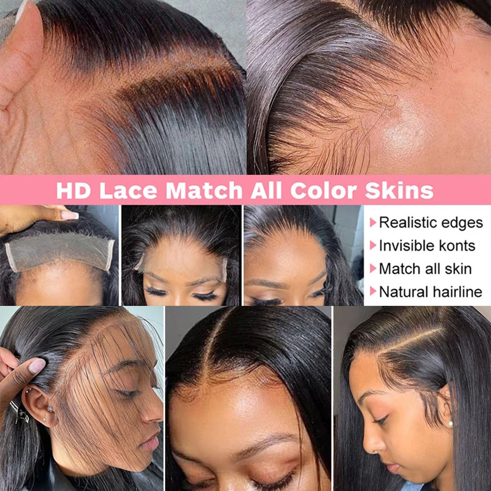HD Transparent 360 Lace Frontal Wig 4x4 Lace Closure Wig Straight 13x6 Lace Front Human Hair Wigs For Black Women 30 32 34Inches HD Transparent 360 Lace Frontal Wig 4x4 Lace Closure Wig Straight 13x6 Lace Front Human Hair Wigs For Black Women 30 32 34Inches