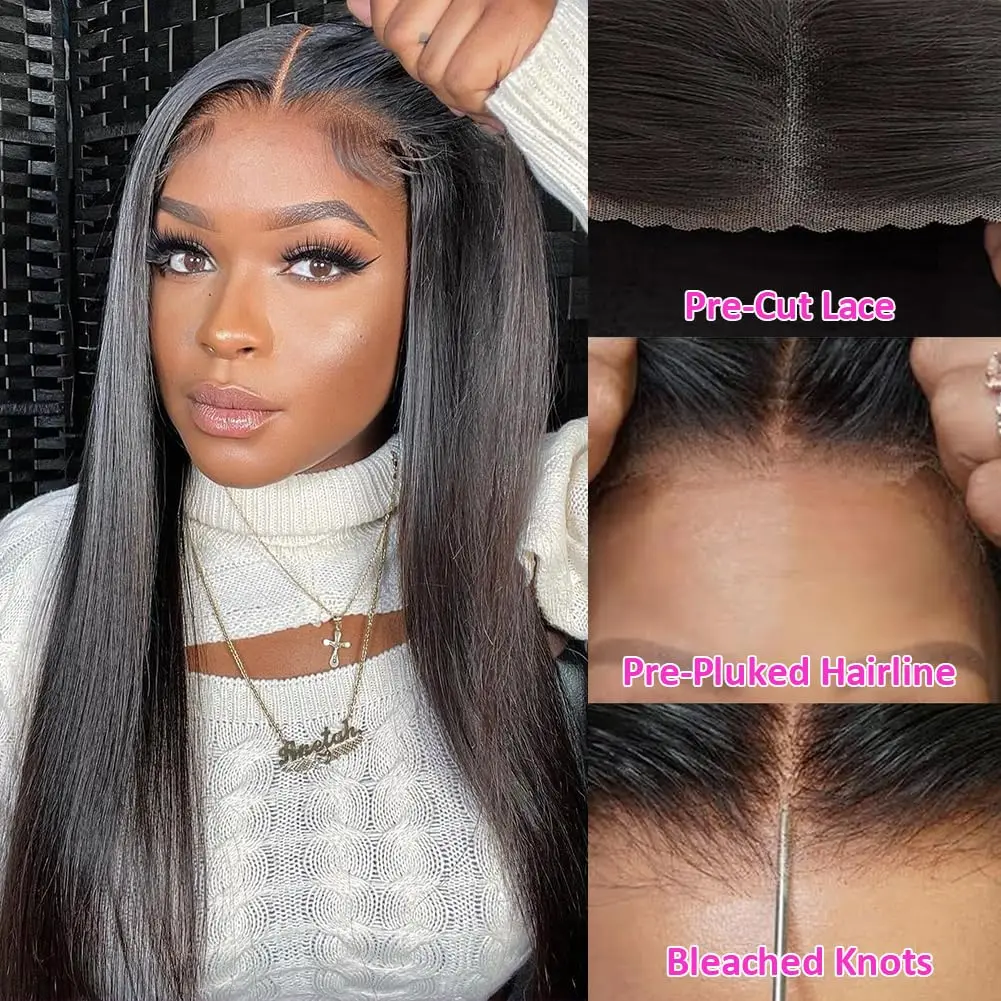 HD Transparent 360 Lace Frontal Wig 4x4 Lace Closure Wig Straight 13x6 Lace Front Human Hair Wigs For Black Women 30 32 34Inches HD Transparent 360 Lace Frontal Wig 4x4 Lace Closure Wig Straight 13x6 Lace Front Human Hair Wigs For Black Women 30 32 34Inches
