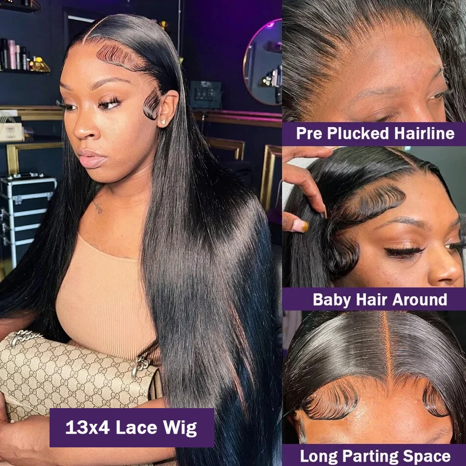 HD Transparent 360 Lace Frontal Wig 4x4 Lace Closure Wig Straight 13x6 Lace Front Human Hair Wigs For Black Women 30 32 34Inches HD Transparent 360 Lace Frontal Wig 4x4 Lace Closure Wig Straight 13x6 Lace Front Human Hair Wigs For Black Women 30 32 34Inches