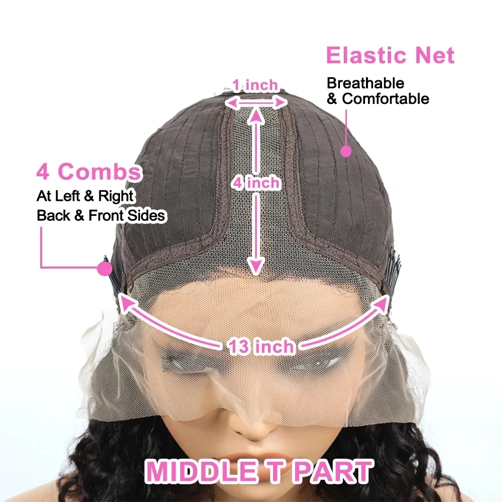 Body Wave Short Bob Transparent T Part Side Part Lace Human Hair Wig for Women PrePlucked Natural Color Remy Indian Hair On Sale