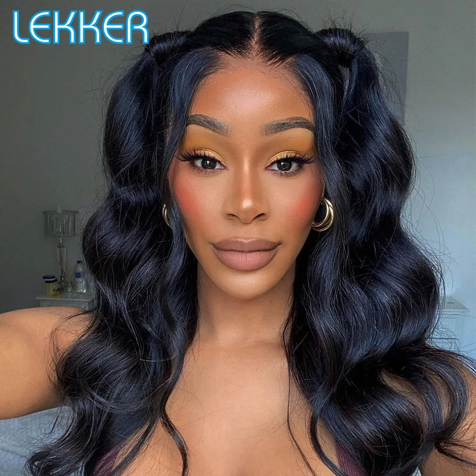 Lekker Wavy 13x1 T Part Lace Front Human Hair Wig For Women Glueless Bob Brazilian Remy Hair 30inch Body Wave Middle Part Wigs - Image 3