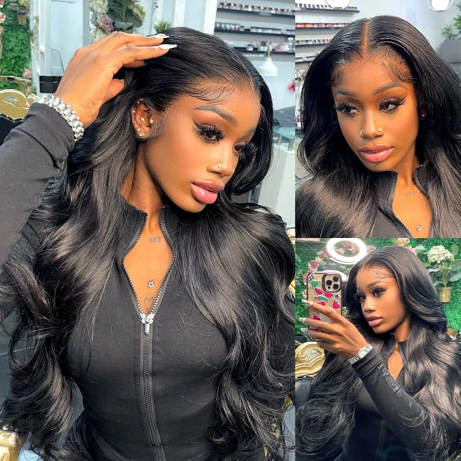Alternative view of 360 Full HD Lace Frontal Wig 180% 13x6 Body Wave Lace Front Wig Peruvian Human Hair Wigs For Black Women 34 36In 13x4 Lace Wig